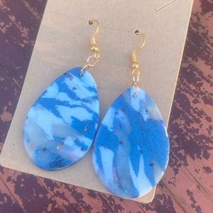 Marbled polymer clay earrings